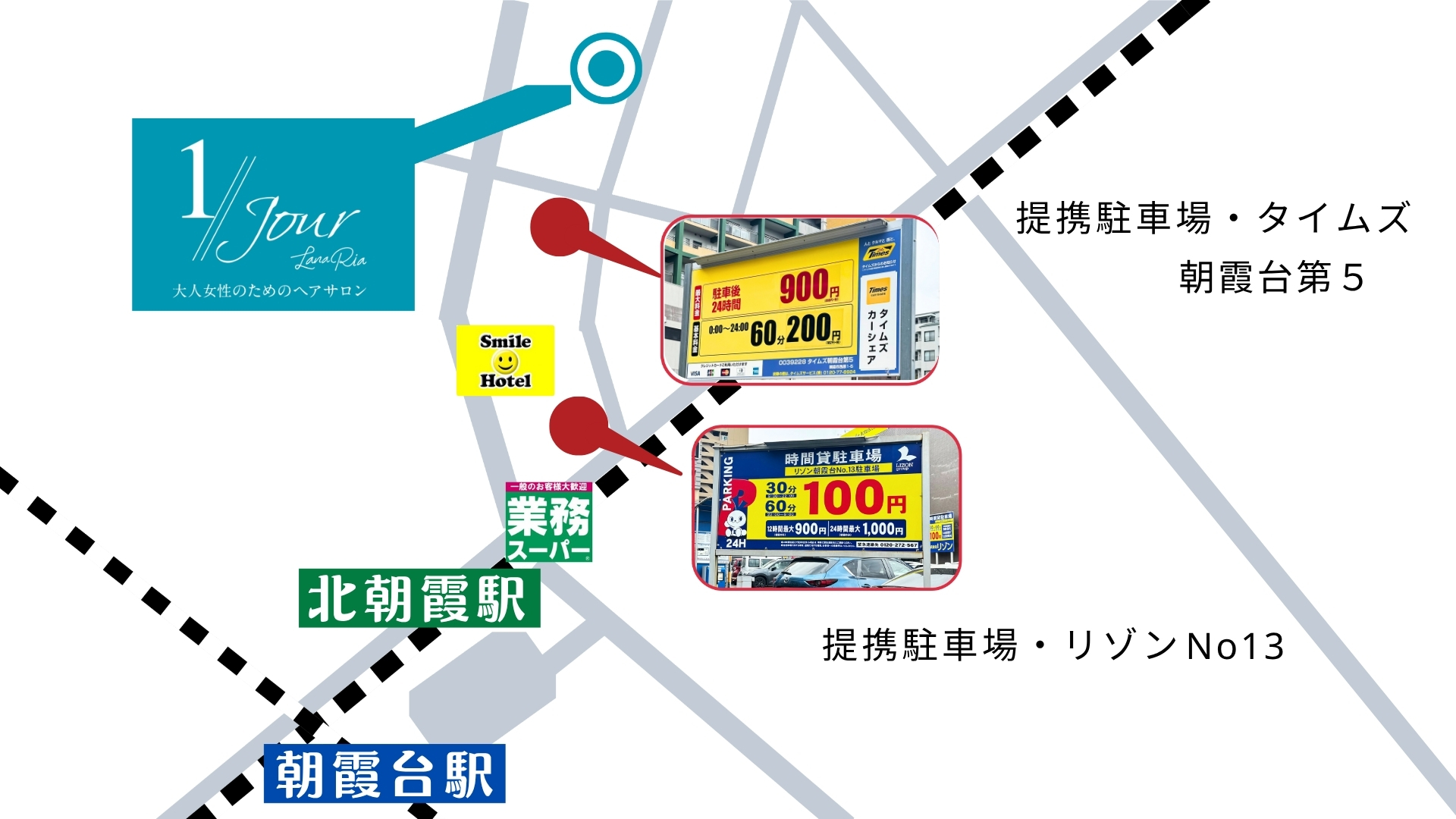 1//jour LanaRia 駐車場